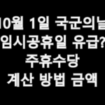 10월 1일 국군의날 임시공휴일