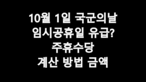 10월 1일 국군의날 임시공휴일