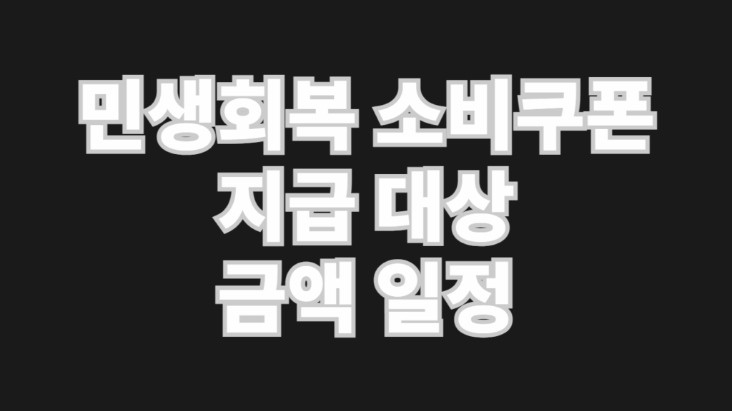 민생회복 소비쿠폰
