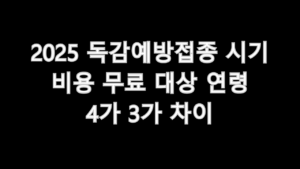 2025 독감예방접종
