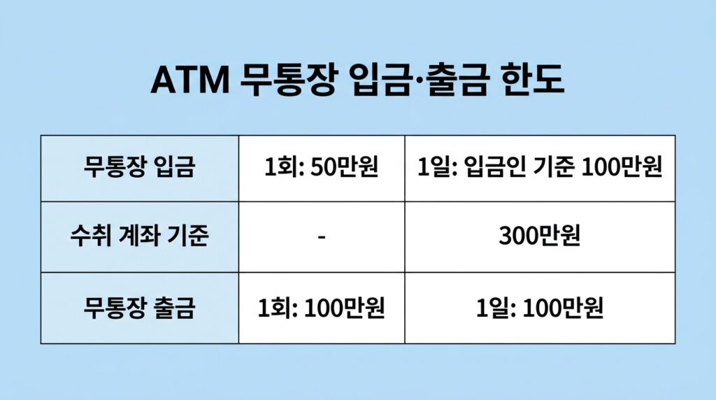 ATM 입금한도 출금한도