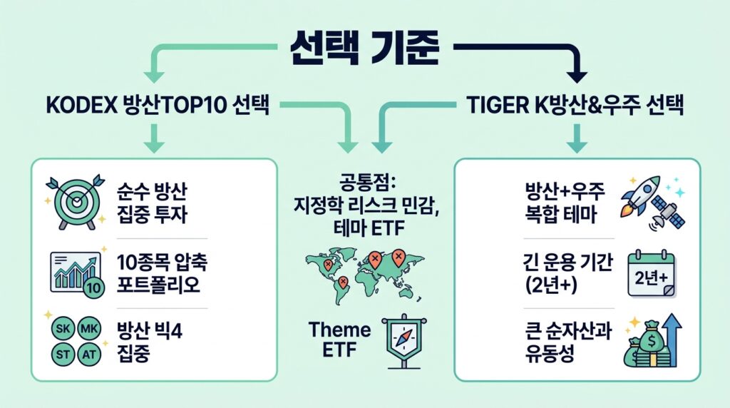 KODEX 방산TOP10 TIGER K방산 ETF 비교