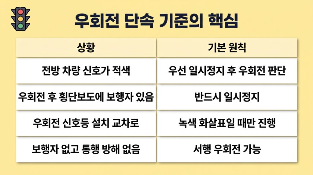 우회전 단속 기준 일시정지 방법