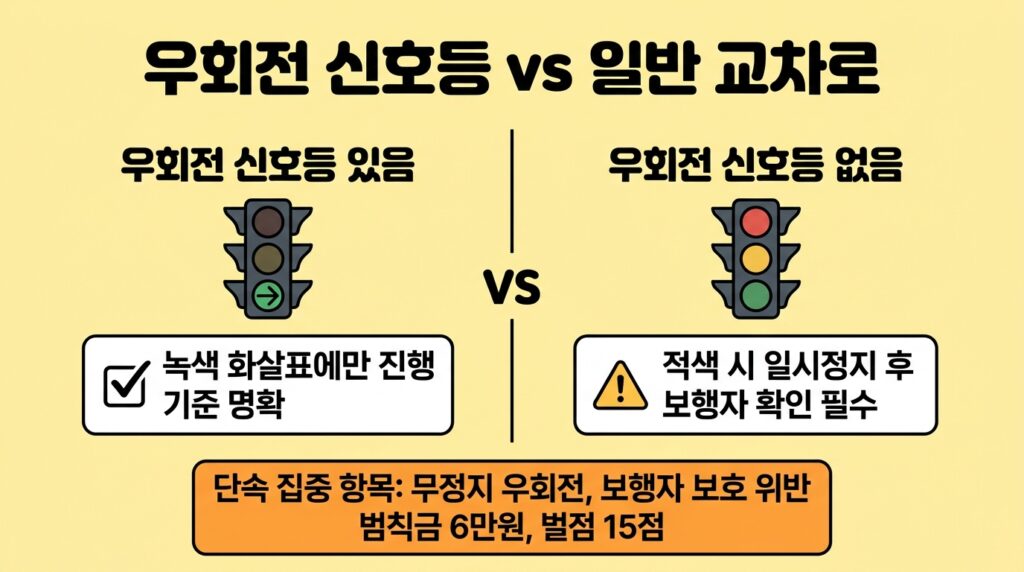 우회전 단속 기준 일시정지 방법