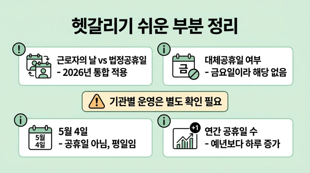 2026년 5월 1일 공휴일 확정