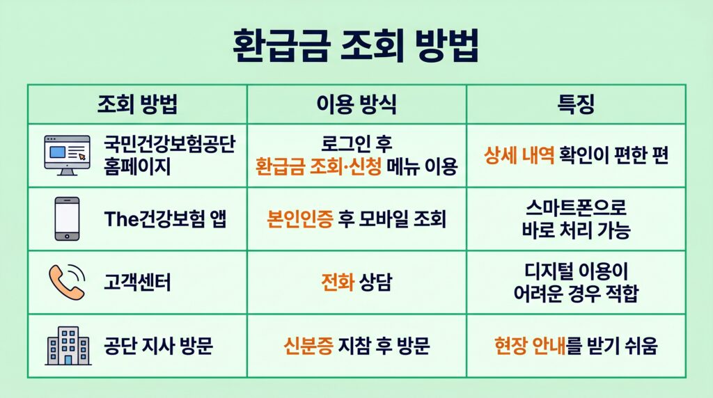병원비 환급금 조회